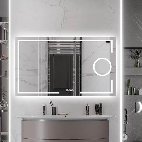 Kinwell 47 In W X 27 6 H Frameless, Do You Need Vanity Lights With Led Mirror