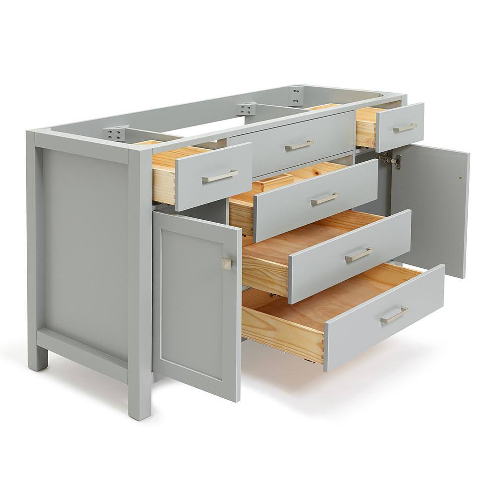 Bristol 60" Gray Single Freestanding Vanity Cabinet