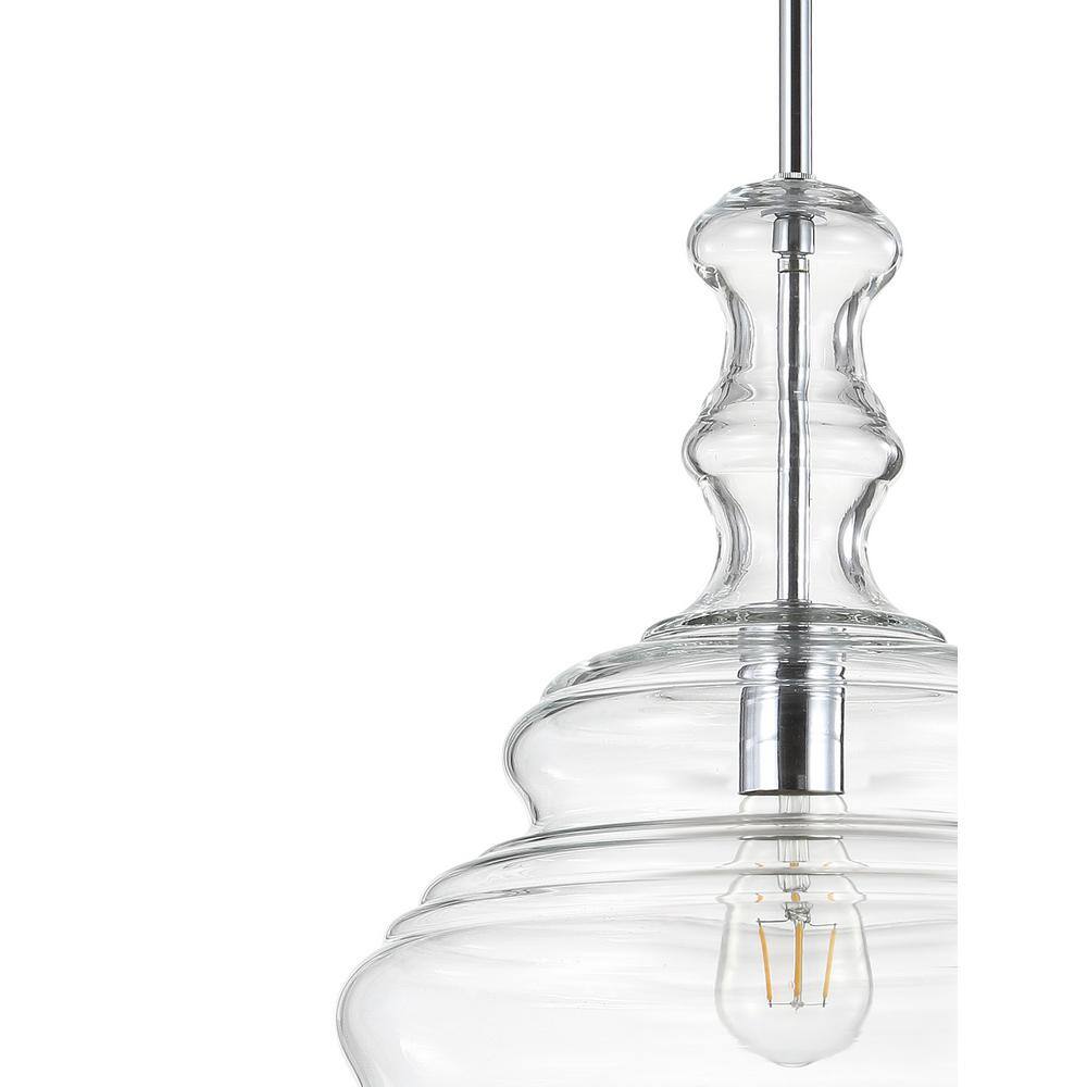 Bettina 13.37" Chrome Polished Clear Glass LED Pendant