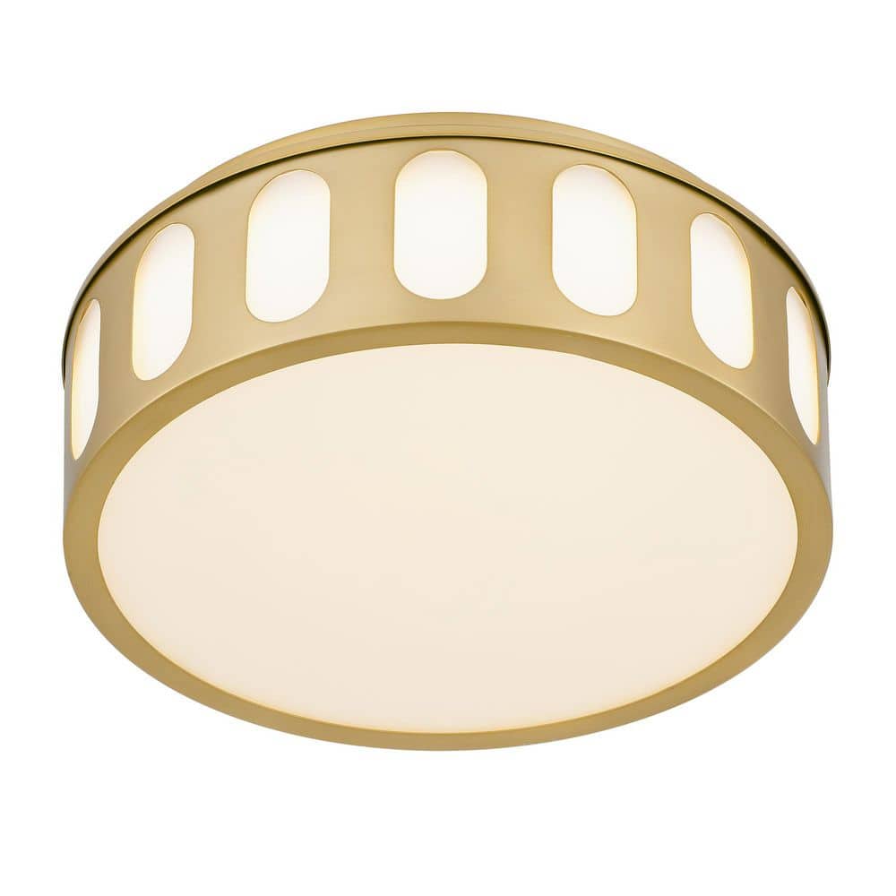 Drum 20-Watt Antique Brass Round Integrated LED Flush Mount Light 1160 LM price history on PriceWatchPro