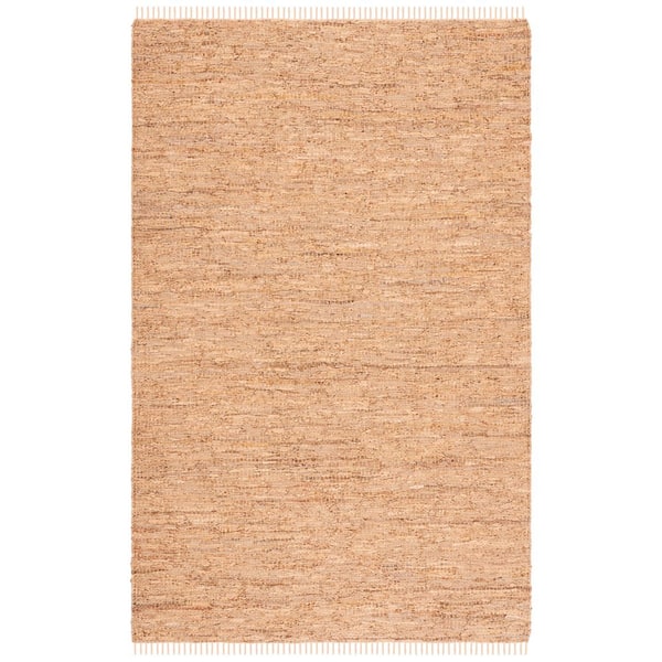 Vintage Leather 5 ft. x 8 ft. Light Gold Solid Marle Area Rug