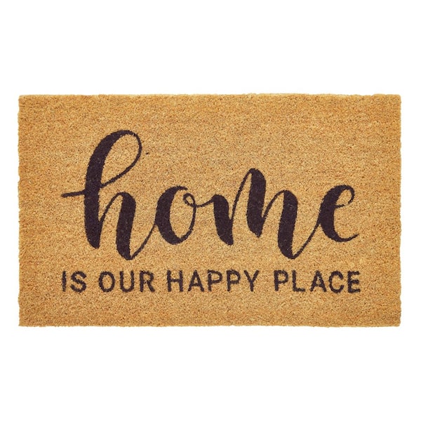 Home Is Our Happy Place 18 in. x 30 in. Multi Coir Outdoor Door Mat