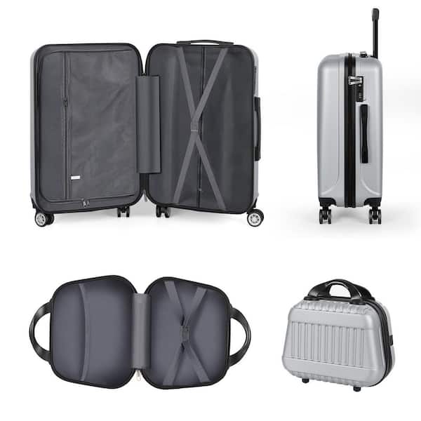 HIKOLAYAE 5-Piece Set of Lightweight Rolling Hardside and Checked