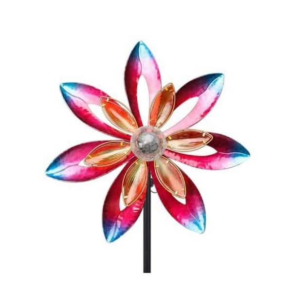 62 in. H Pink Glass Wind Spinner