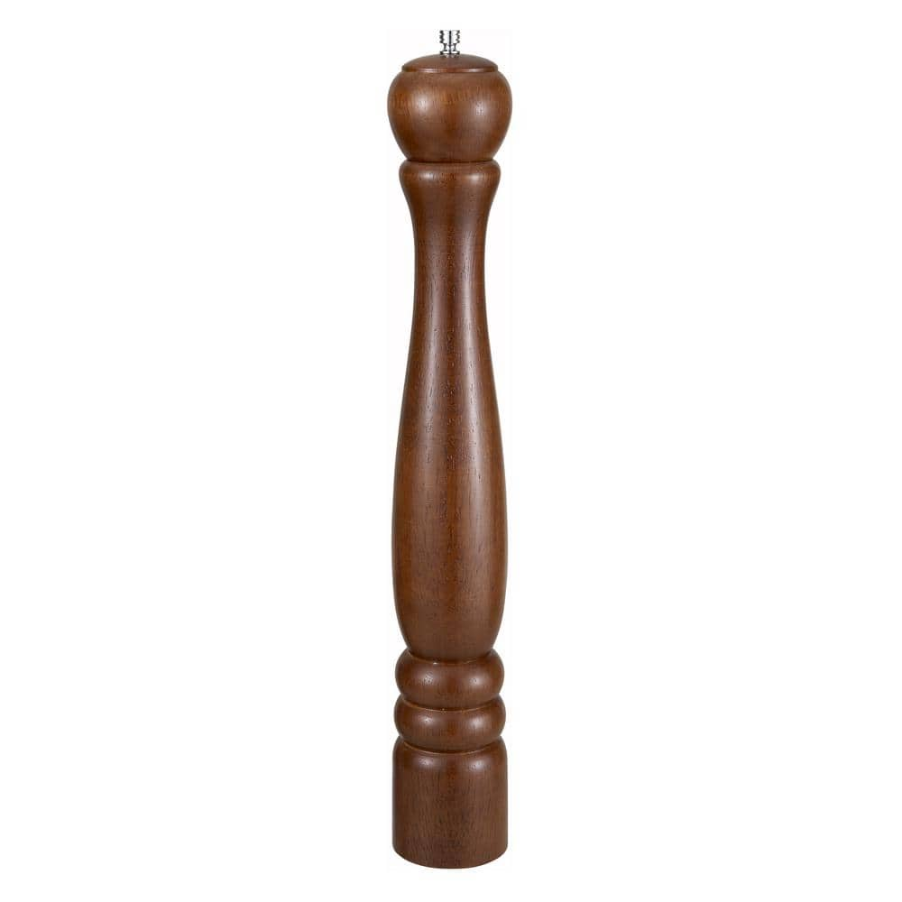 Winco 18 in. Oak Wood Finish Traditional Pepper Mill