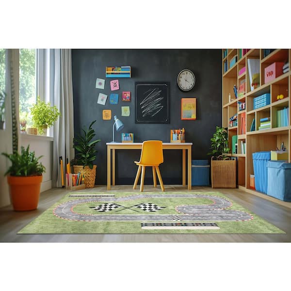 Kidz Multi 4 ft. x 6 ft. Children Polyester Area Rug