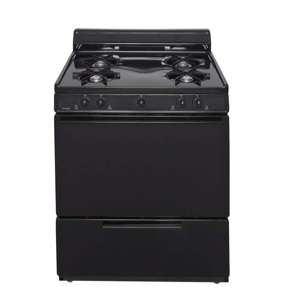 30 in. 3.91 cu. ft. Battery Spark Ignition Gas Range in Black