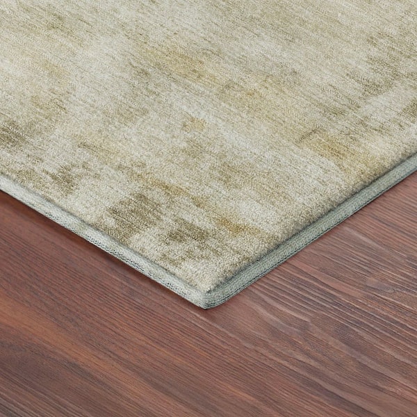 Mayfield Premium Machine Washable Abstract AMF2371 Putty 2 ft. x 3 ft. Accent Rug