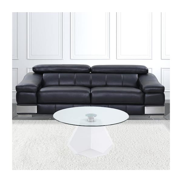 HomeRoots 34 in. Round Glass Coffee Table