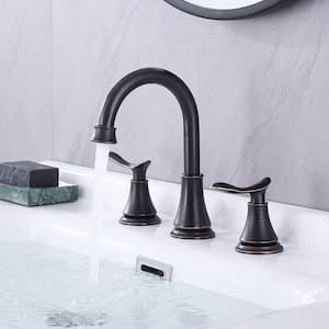 8 in. Widespread Double Handle Bathroom Faucet in Oil Rubbed Bronze