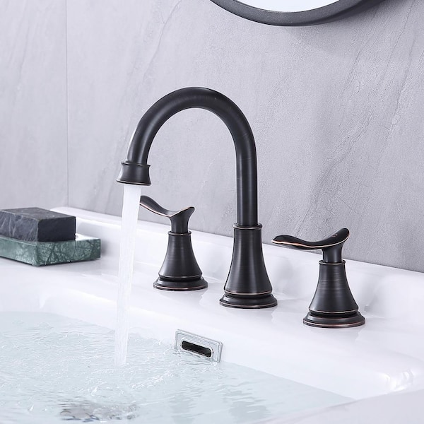Staykiwi 8 in. Widespread Double Handle Bathroom Faucet in Oil Rubbed Bronze