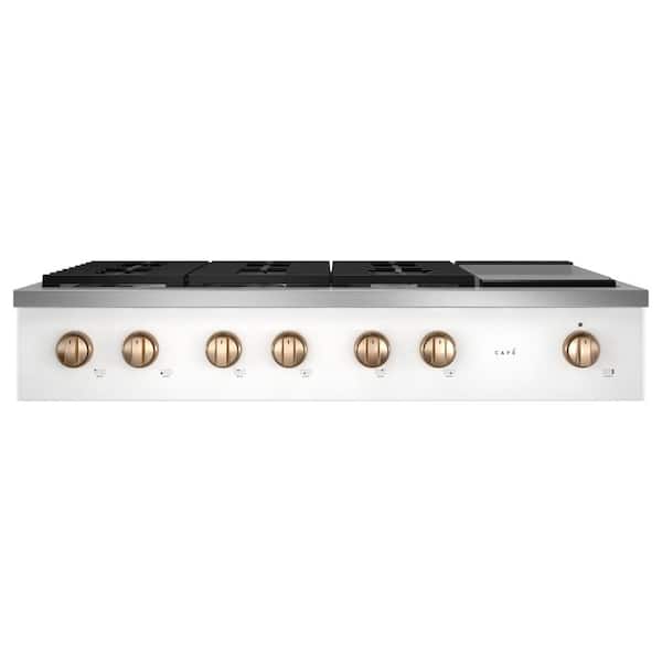 Cafe 48 in. Gas Cooktop in Matte White with 6 Burners