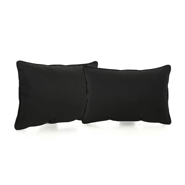 Noble House Coronado Black Rectangle, Rectangle Outdoor Toss Pillows