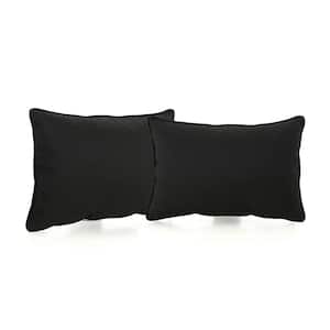 Coronado Black Rectangle Outdoor Throw Pillow (2-Pack)