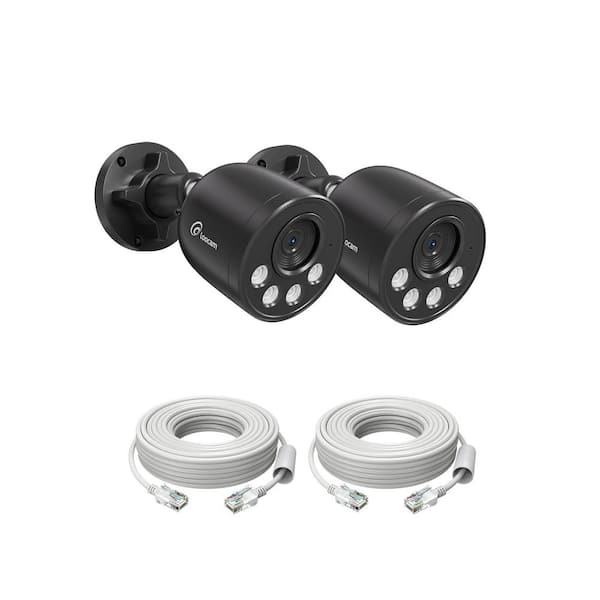 4K Wired PoE IP Add-On Security Camera, Person Vehicle Detection, 100ft Night Vision, Only Work with 4K PoE NVR, 2 Pack