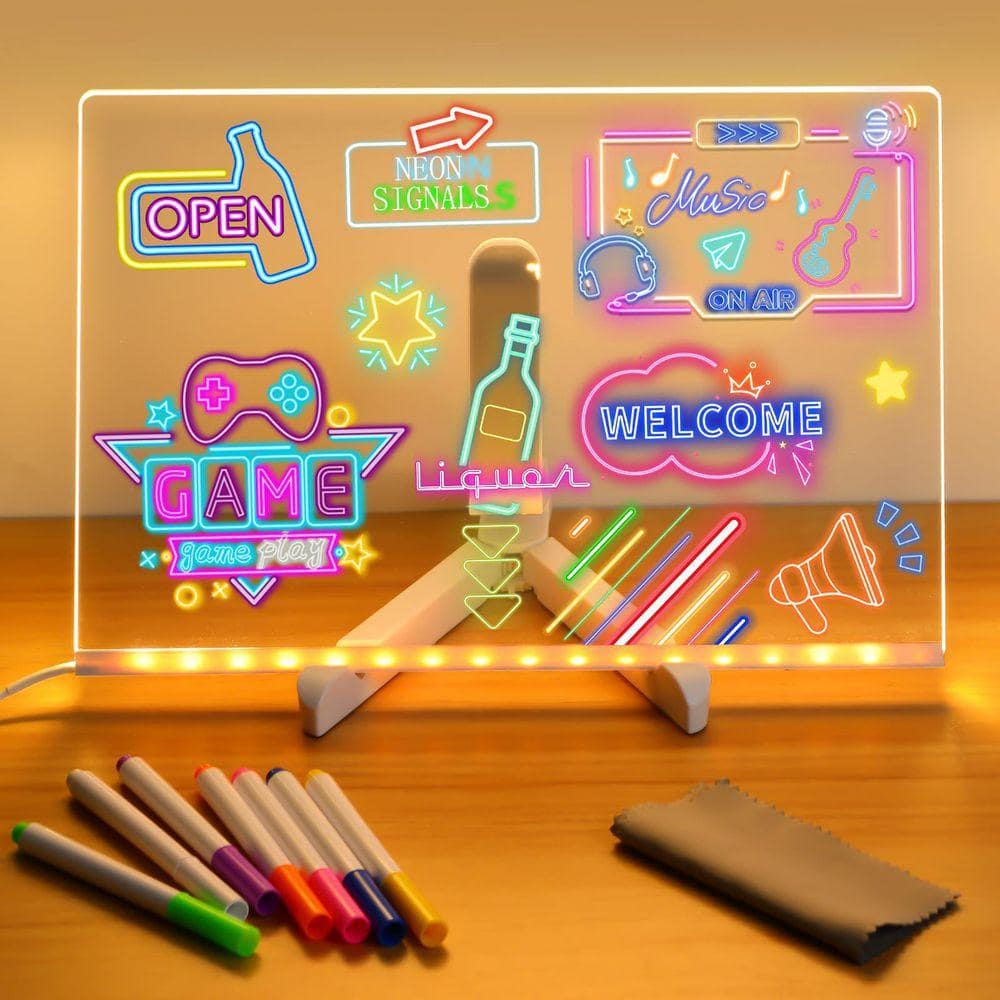 LED Note Board with Colors, Light Up Acrylic Message Board