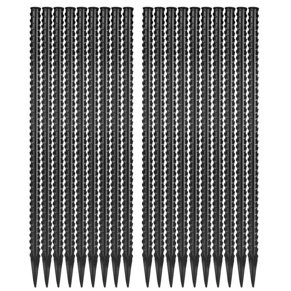 20 Pack Black 24 in. Straight Rebar Stakes Diameter Steel Metal Stakes for Garden with Chisel Point End Ground Anchors price history on PriceWatchPro