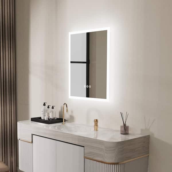 Wisfor 16 in. W x 20 in. H Large Rectangular Frameless 3000-6000K