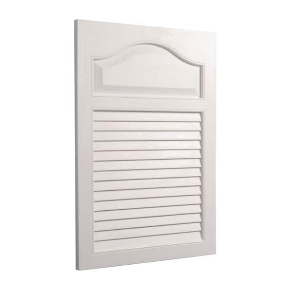 Louver 16.25 in. W x 24.5 in. H Medium Rectangular White Plastic Recessed Medicine Cabinet with Arched Plastic Door
