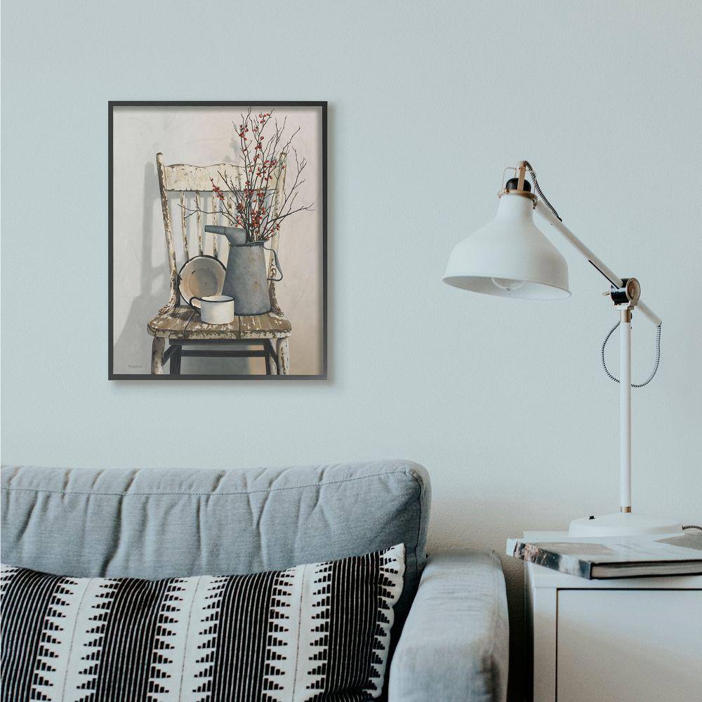 Vintage Rustic Abstract Canvas Print with Ebony Frame