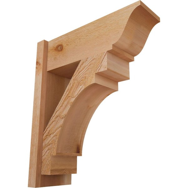 Ekena Millwork 8 in. x 26 in. x 22 in. Merced Traditional Rough Sawn Western Red Cedar Outlooker