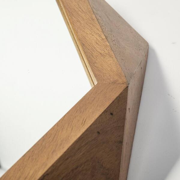 Medium Irregular Brown Contemporary Mirror (32.0 in. H x 32.0 in. W)
