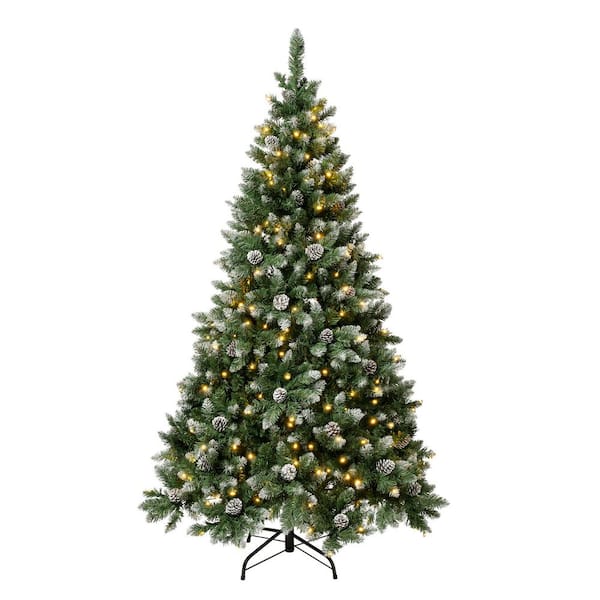 6 ft. Unlit Oakley Hills Snow Artifical Christmas Tree with LED Lights