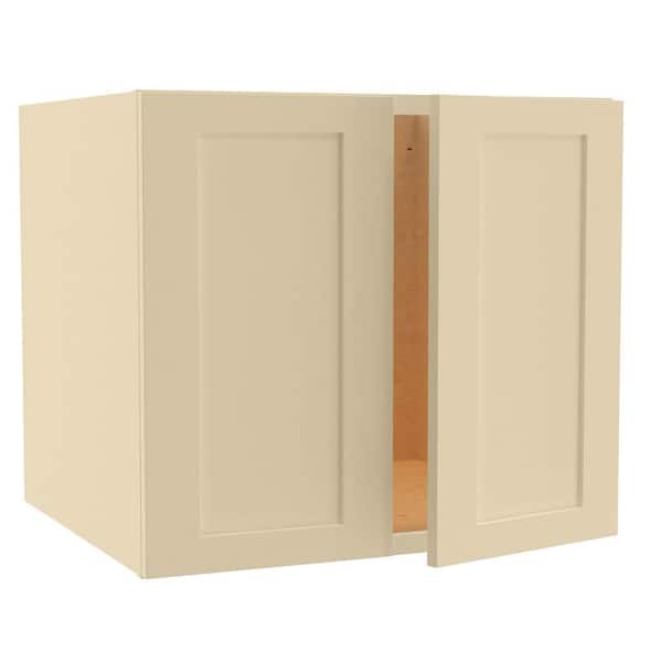 Home Decorators Collection Newport 27 in. W x 24 in. D x 24 in. H Assembled Plywood Wall Bridge Kitchen Cabinet in Blended Cream with Soft Close