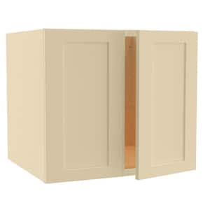 Newport Cream Painted Plywood Shaker Assembled Wall Kitchen Cabinet Soft Close 27 W in. 24 D in. 24 in. H