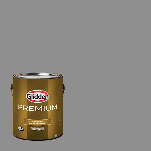 Glidden Premium 1 gal. PPG1002-5 Antique Silver Semi-Gloss Exterior Latex Paint
