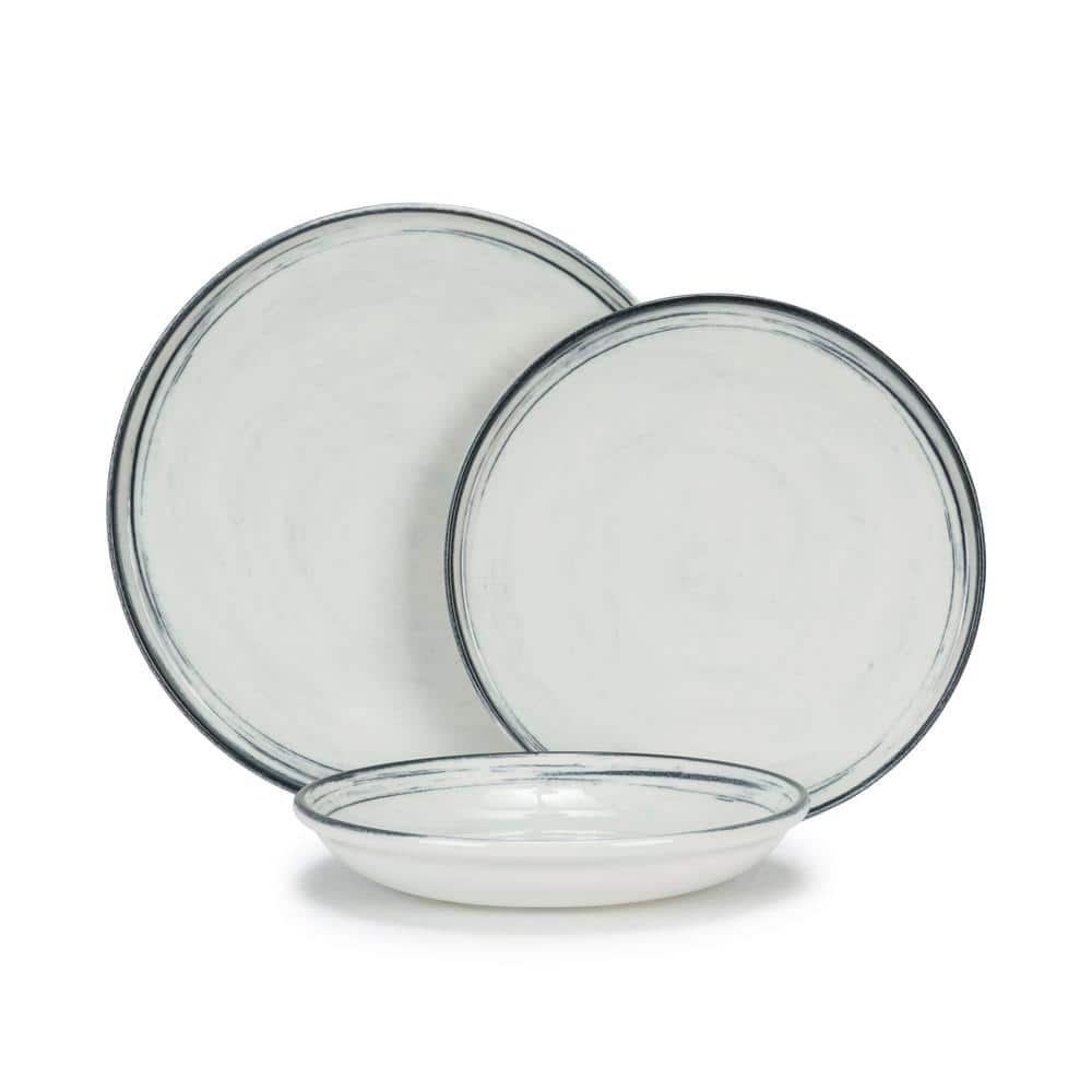French Home, Waters Edge, Porcelain 12-Piece Dinnerware Set