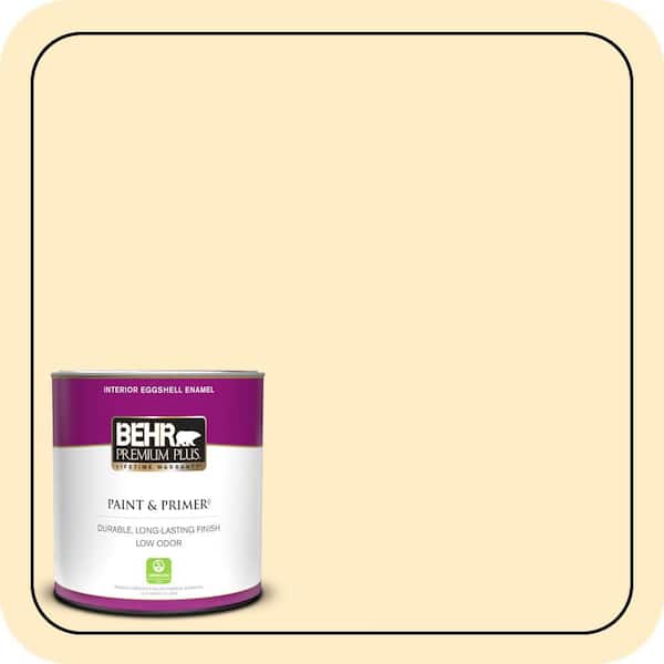 BEHR PREMIUM PLUS 1 qt. #330A-2 Frosted Lemon Eggshell Enamel Low Odor Interior Paint & Primer