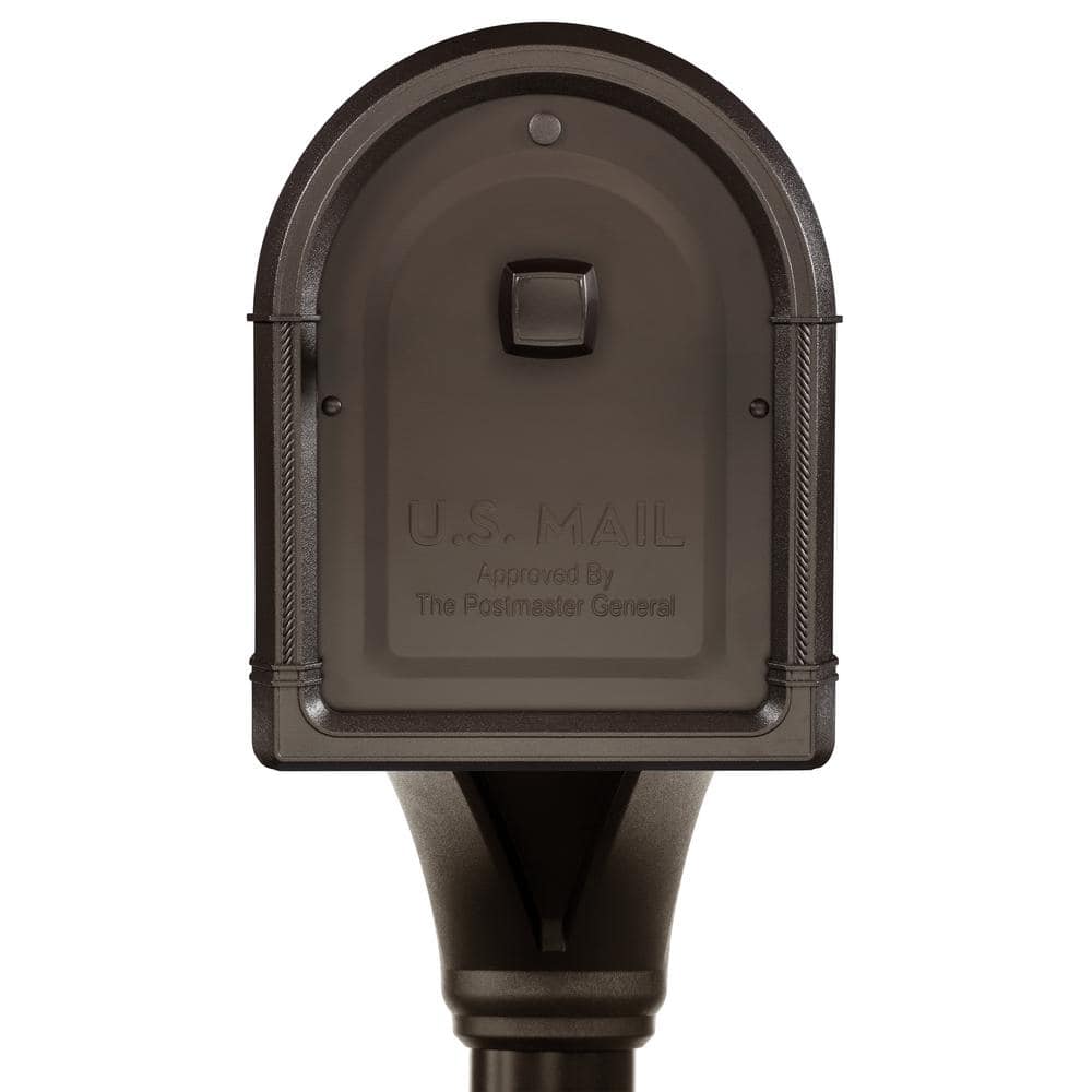 Roxbury Large Rubbed Bronze Post Mount Mailbox with Steel Post