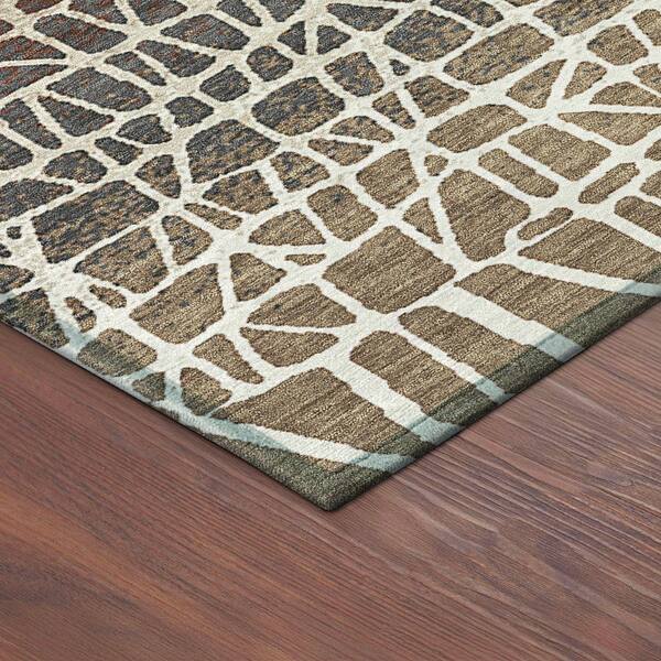 Chantille Machine Washable Indoor/Outdoor Abstract ACN2404 Brown 2 ft. x 3 ft. Accent Rug