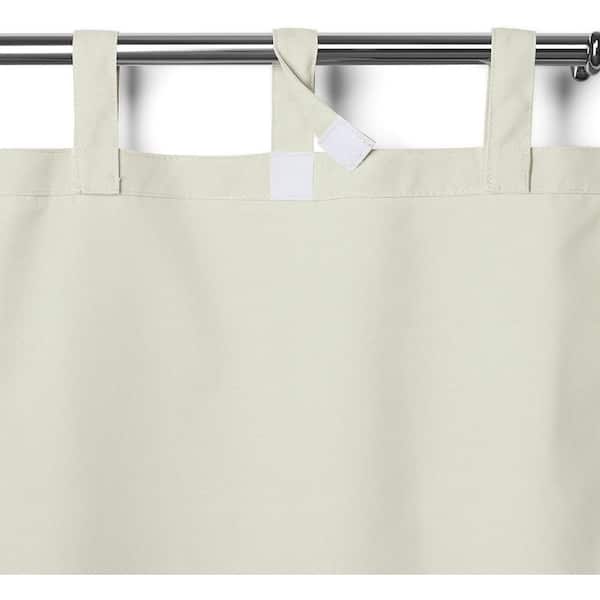 Pro Space Hook and Loop Tape Outdoor Blackout Curtain Privacy for Patio Porch Balcony Pergola Gazebo, 50x84 Inch，Cream White