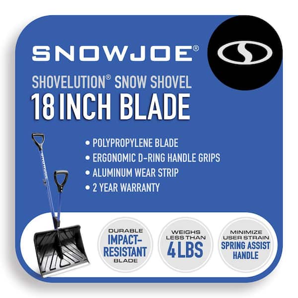 Snow Joe 41.3 in. Shovelution Strain-Reducing Snow Shovel with  Spring-Assist Metal Handle and 18 in. Aluminum Wear Strip Blade SJ-SHLV01 -  The Home Depot