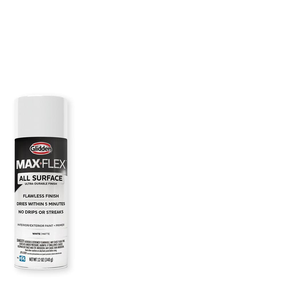 GLIDDEN MAX FLEX 12 oz. Matte White Interior/Exterior All Surface Spray