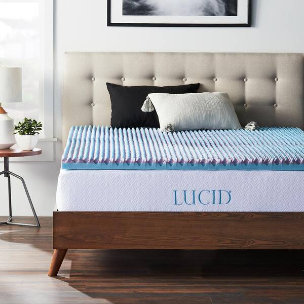 LUCID 2.5 in. King Gel Memory Foam Mattress Topper