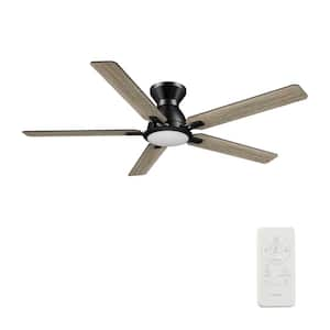 Byrness 52 in. Color Changing Integrated LED Indoor Matte Black 10-Speed DC Ceiling Fan with Light Kit/Remote Control