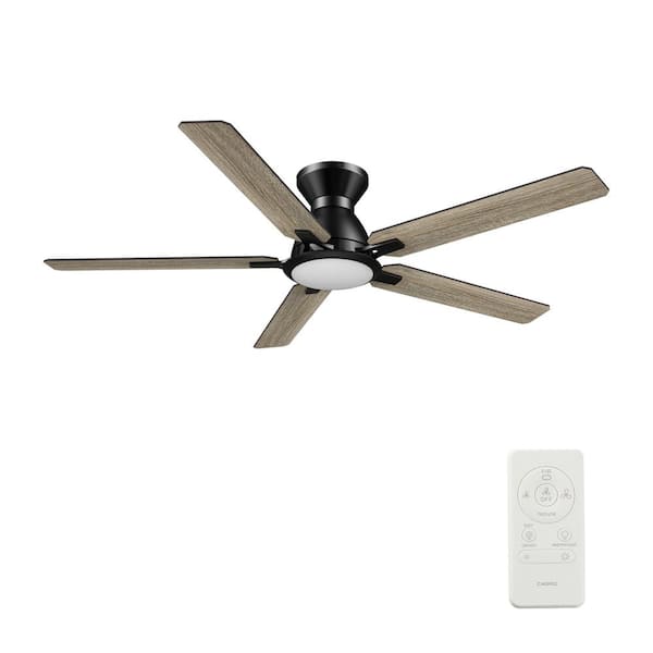 CARRO Byrness 52 in. Color Changing Integrated LED Indoor Matte Black 10Speed DC Ceiling Fan