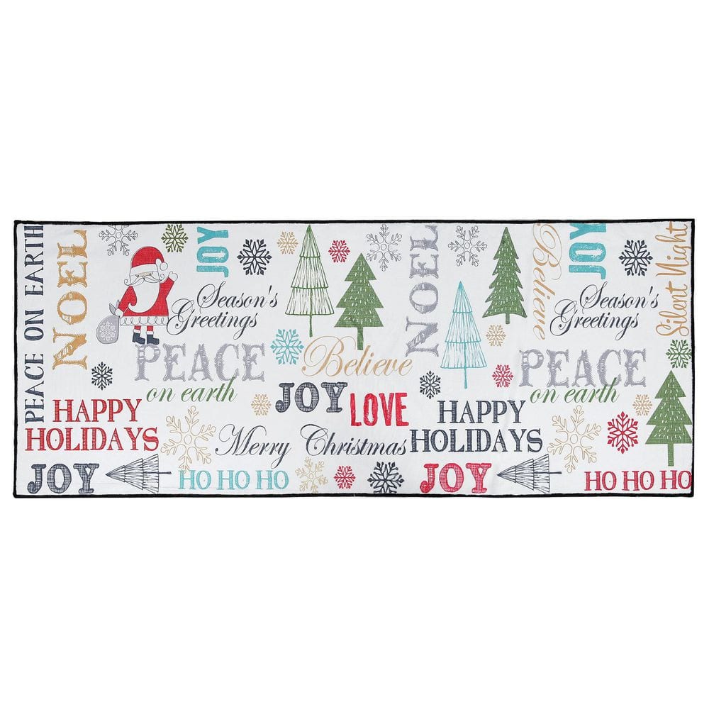 Peace and Joy Winter Doormat, Christmas Door Decor