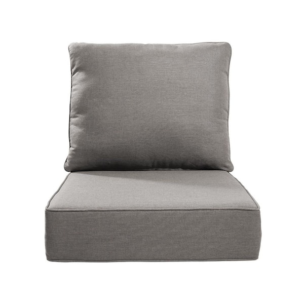 22 in. x 21 in. 2-Piece Replacement Outdoor Lounge Chair, Sectional, Couch Cushion in Gray