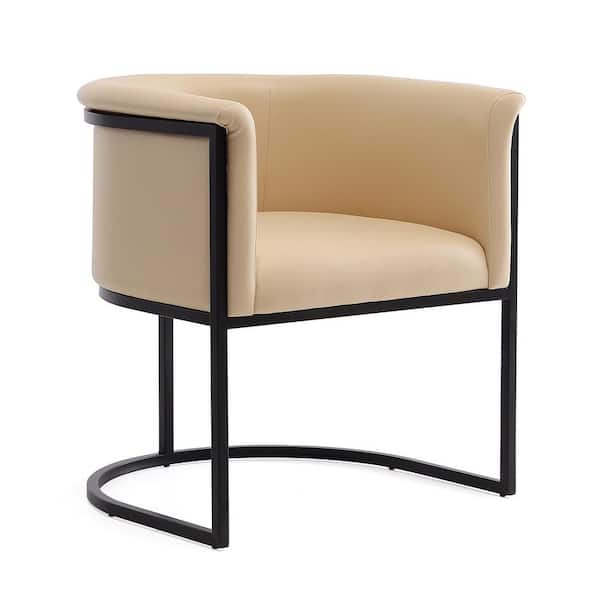 Cosmopolitan Modern Tan and Black Faux Leather Upholstered Dining Chair