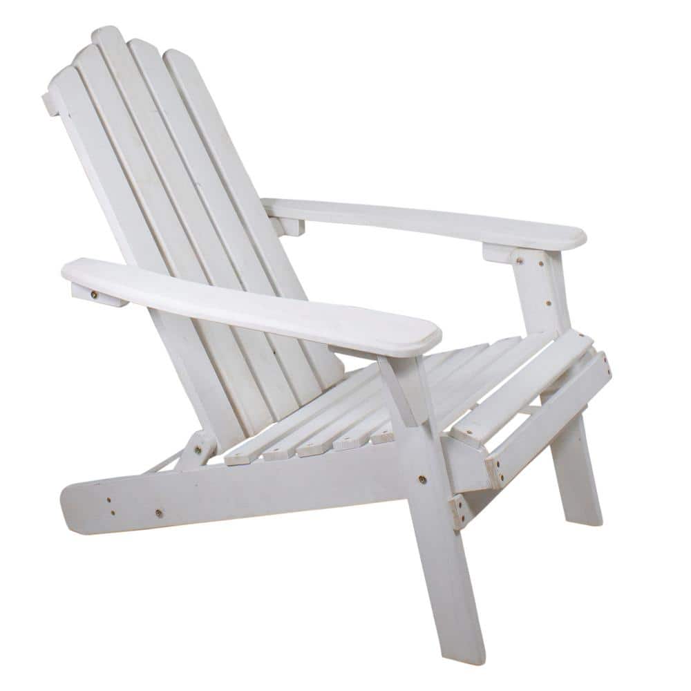 Northlight 36 in. White Classic Folding Wooden Adirondack Chair