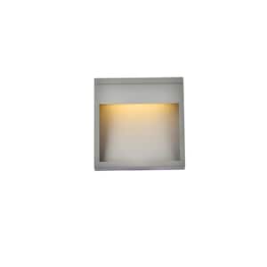 Timeless Home 1-Light Square Silver LED Outdoor Wall Sconce