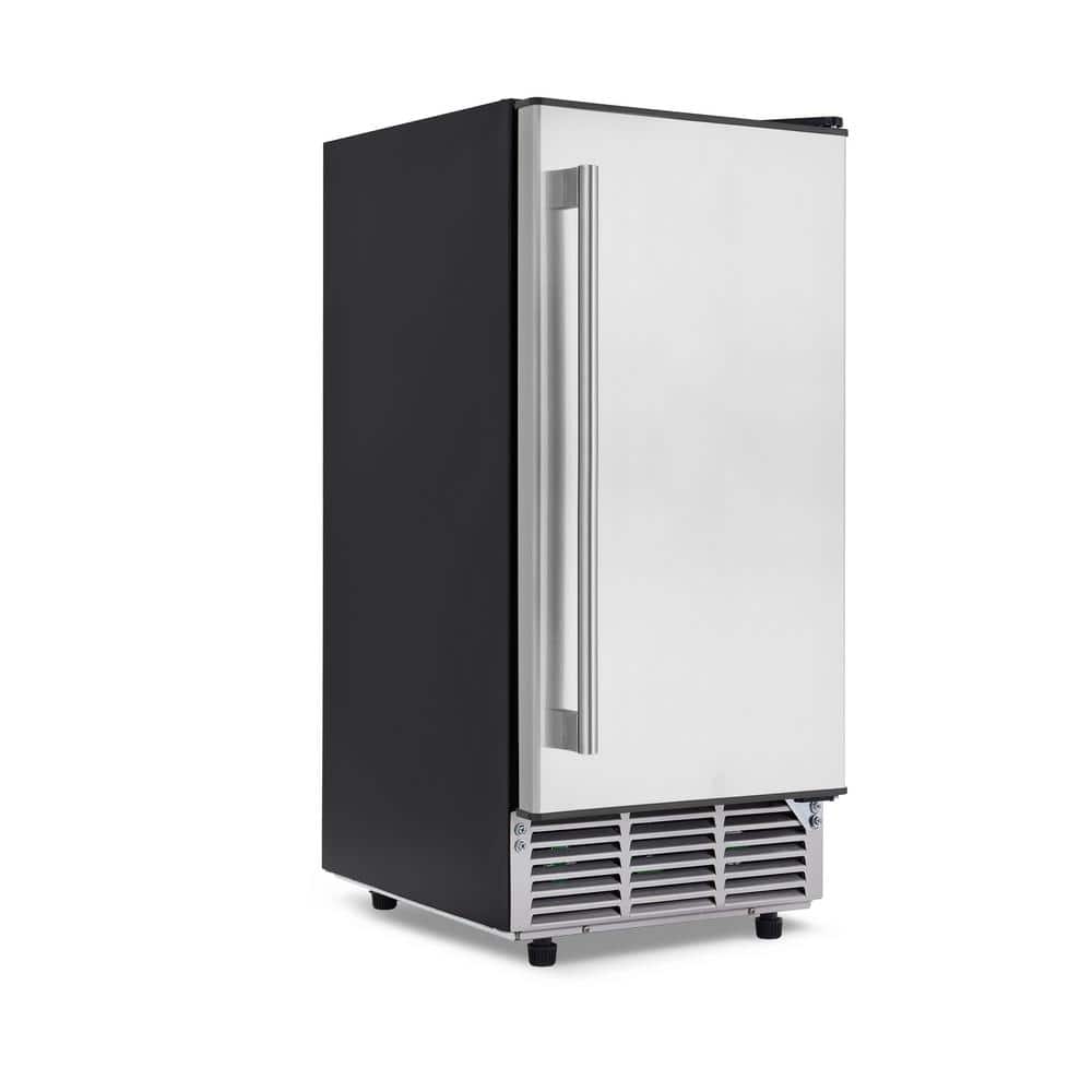 NewAir - 20.3" 80-Lb. Built-In Clear Ice Maker with Self-Cleaning Function - Stainless Steel