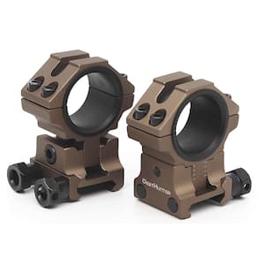 Optics Precision Picatinny Scope Rings, 1 in. 30 mm Adjustable Height Scope Mount, Brown