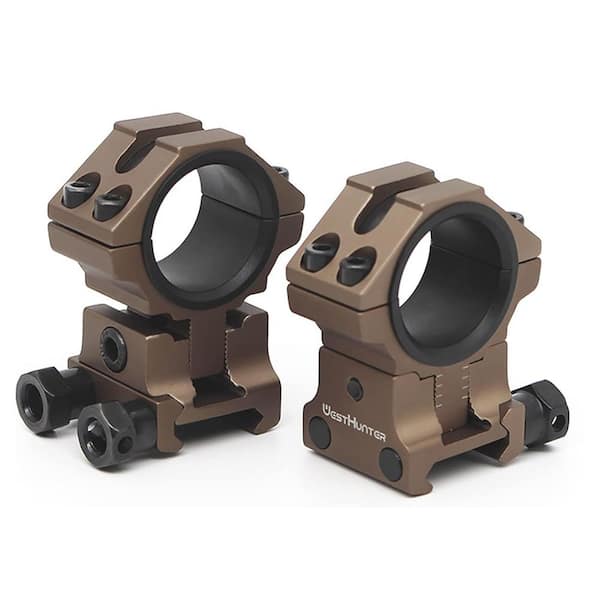 Misopily Optics Precision Picatinny Scope Rings, 1 in. 30 mm Adjustable Height Scope Mount, Brown
