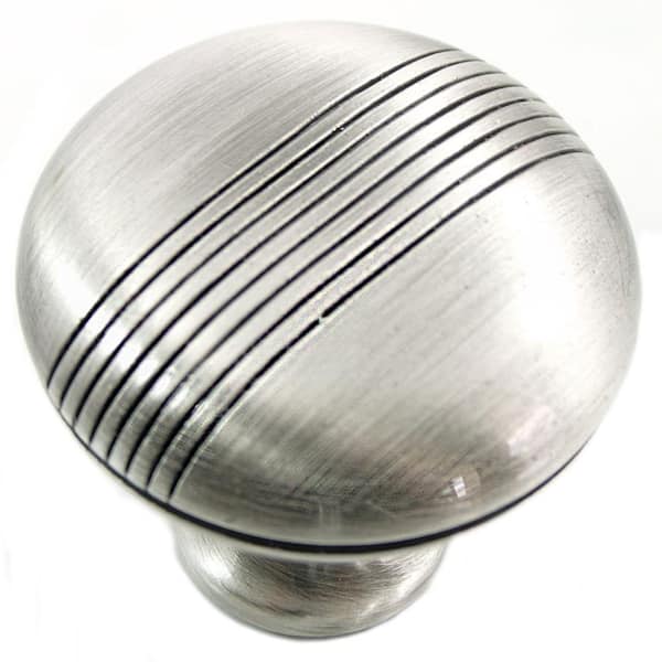 MNG Hardware 1.5 in. Satin Antique Nickel Striped Knob