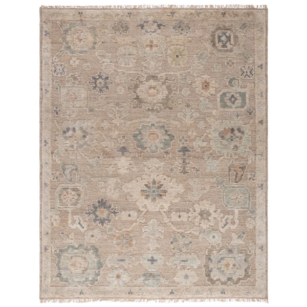 Samarkand 8 ft. x 10 ft. Beige/Gray Floral Distressed Area Rug